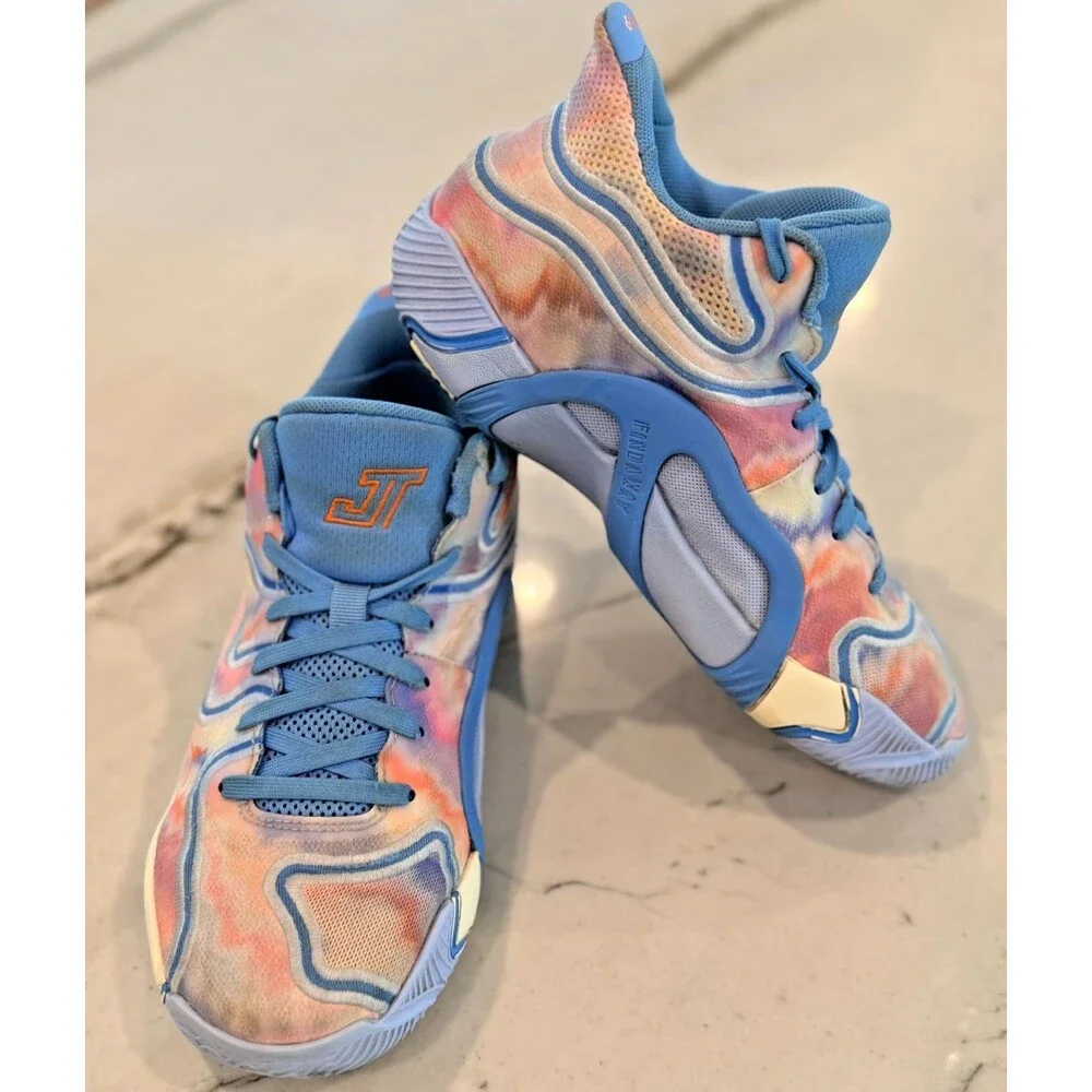 Jordan Tatum 3 Tie Dye Blue Pink Basketball Sneaker HF 3136–400 Youth 7